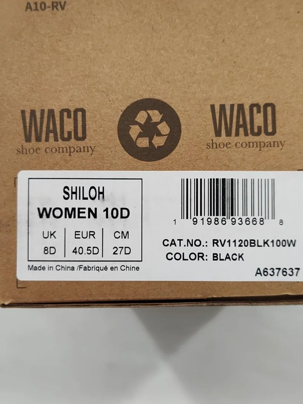Women's Waco Shoe Company Shiloh Sneakers Size 10D Black              P#683@CMK